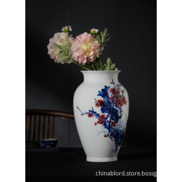 102 hand-painted red plum blossom vases
